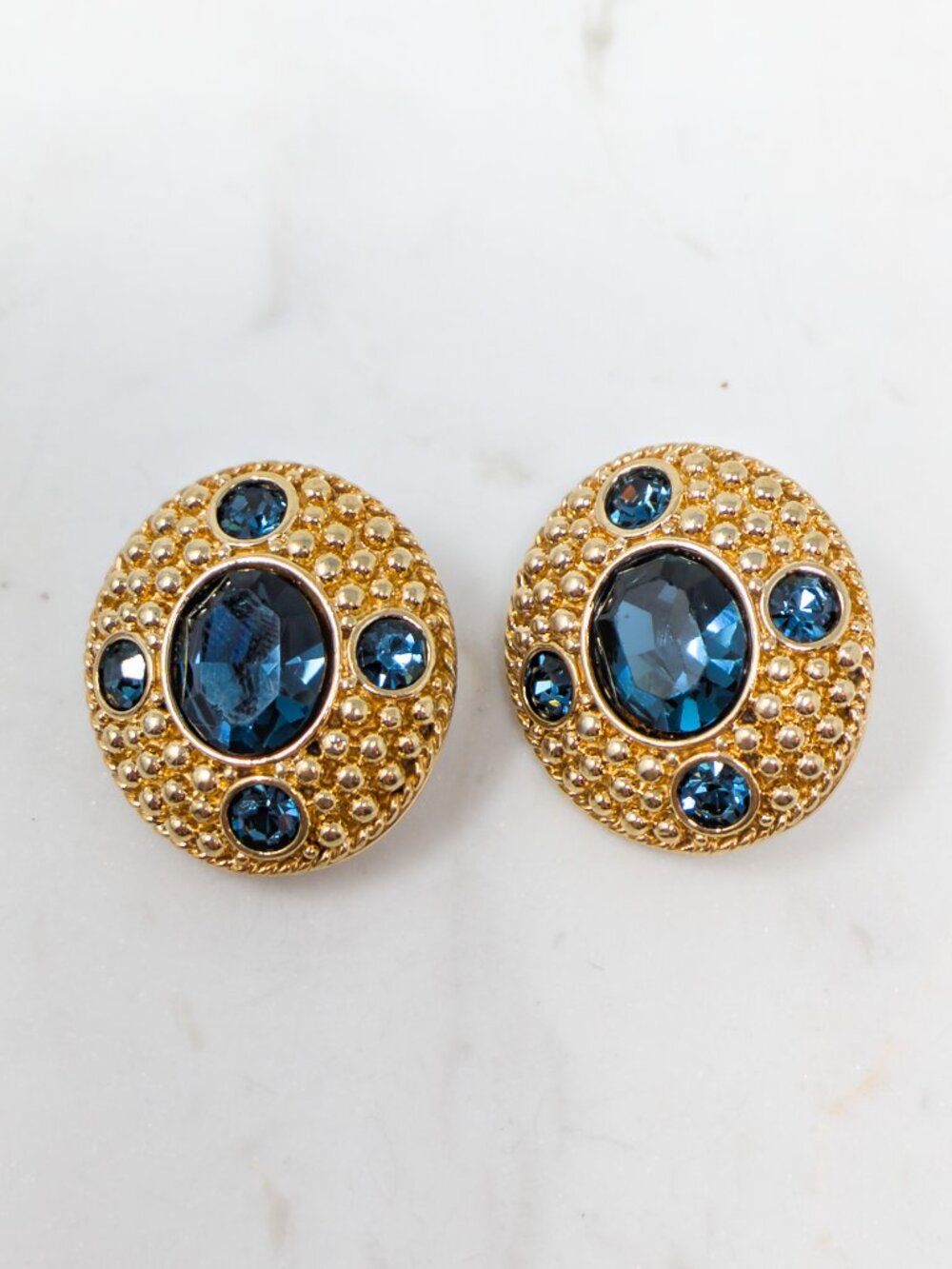 Vintage Clip-On Gold-Tone Earrings
